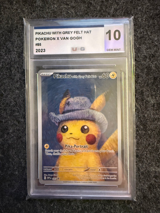 Pikachu w/ Grey Felt Hat - UCG 10